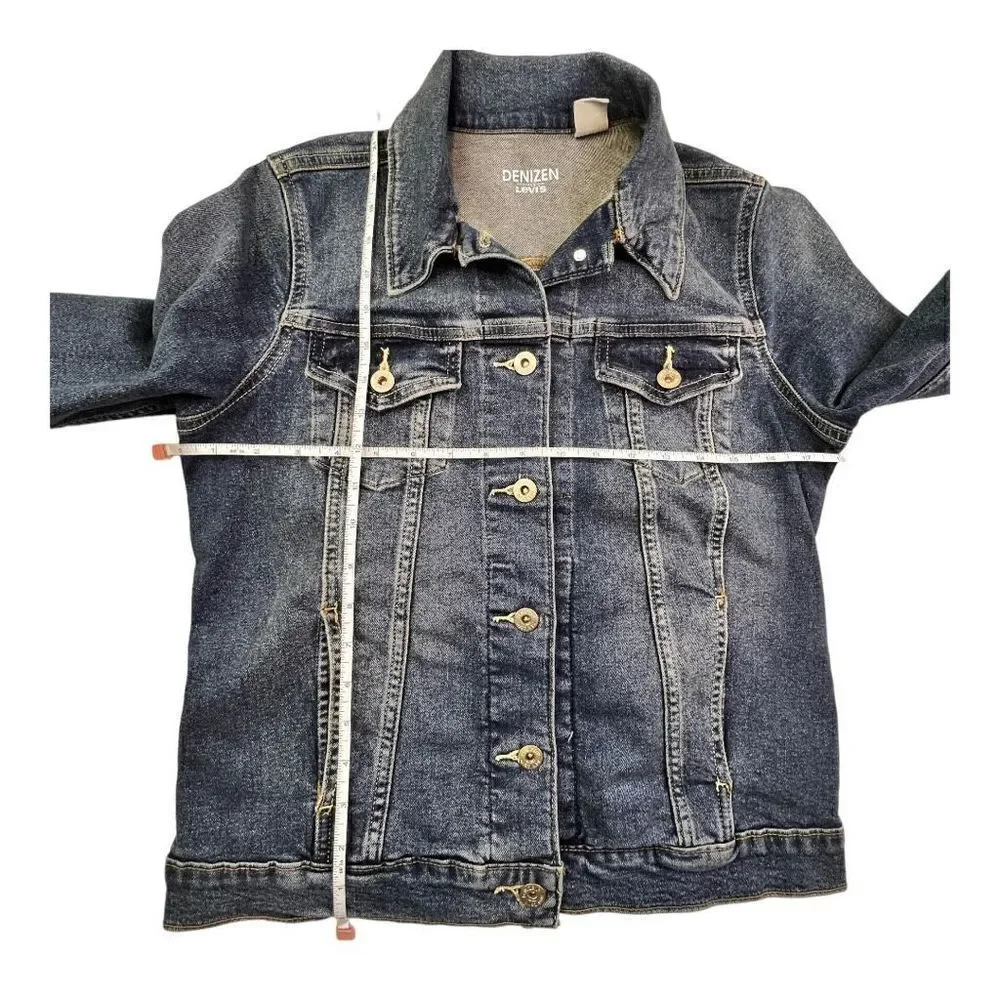 Denizen from Levi's Women's Button Up Denim Jean Trucker Jacket Blue Size Medium